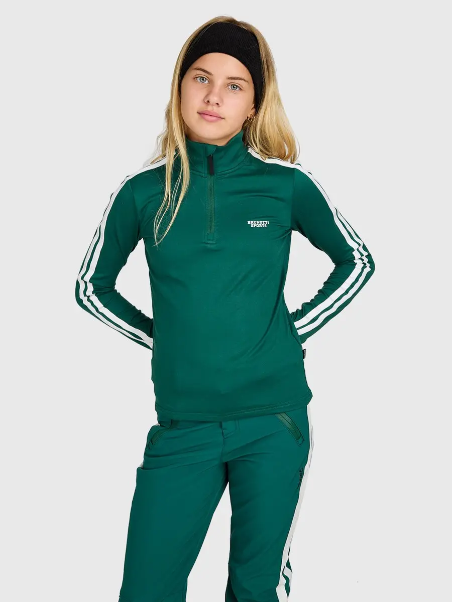 Brunotti - Rodiany Snow Fleece Meisjes - Hunter Green - Fleece Vest - Wintersport Kleding - Slim Fit - Basis laag - 128 - afbeelding 4 van 6