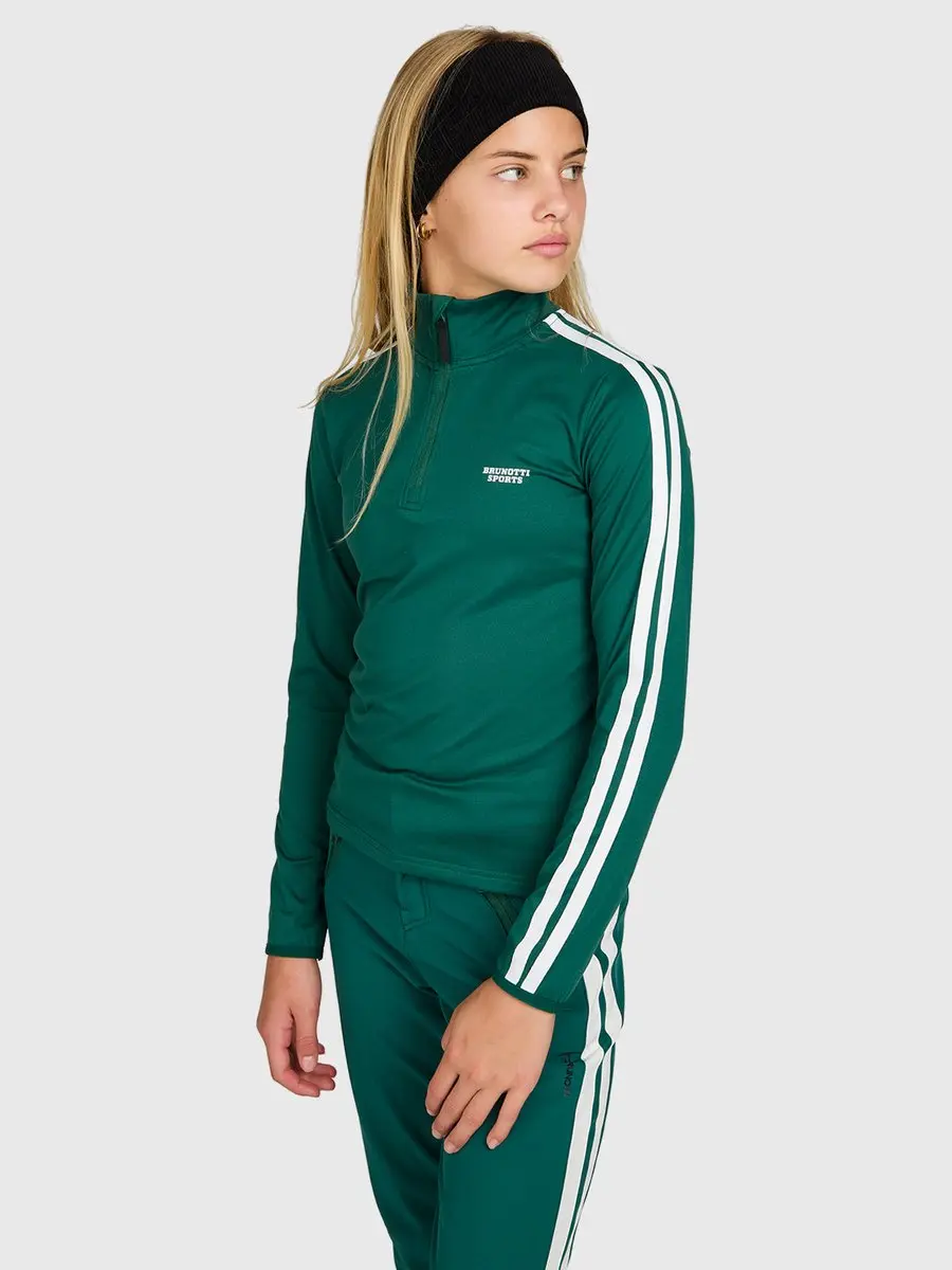 Brunotti - Rodiany Snow Fleece Meisjes - Hunter Green - Fleece Vest - Wintersport Kleding - Slim Fit - Basis laag - 128 - afbeelding 6 van 6
