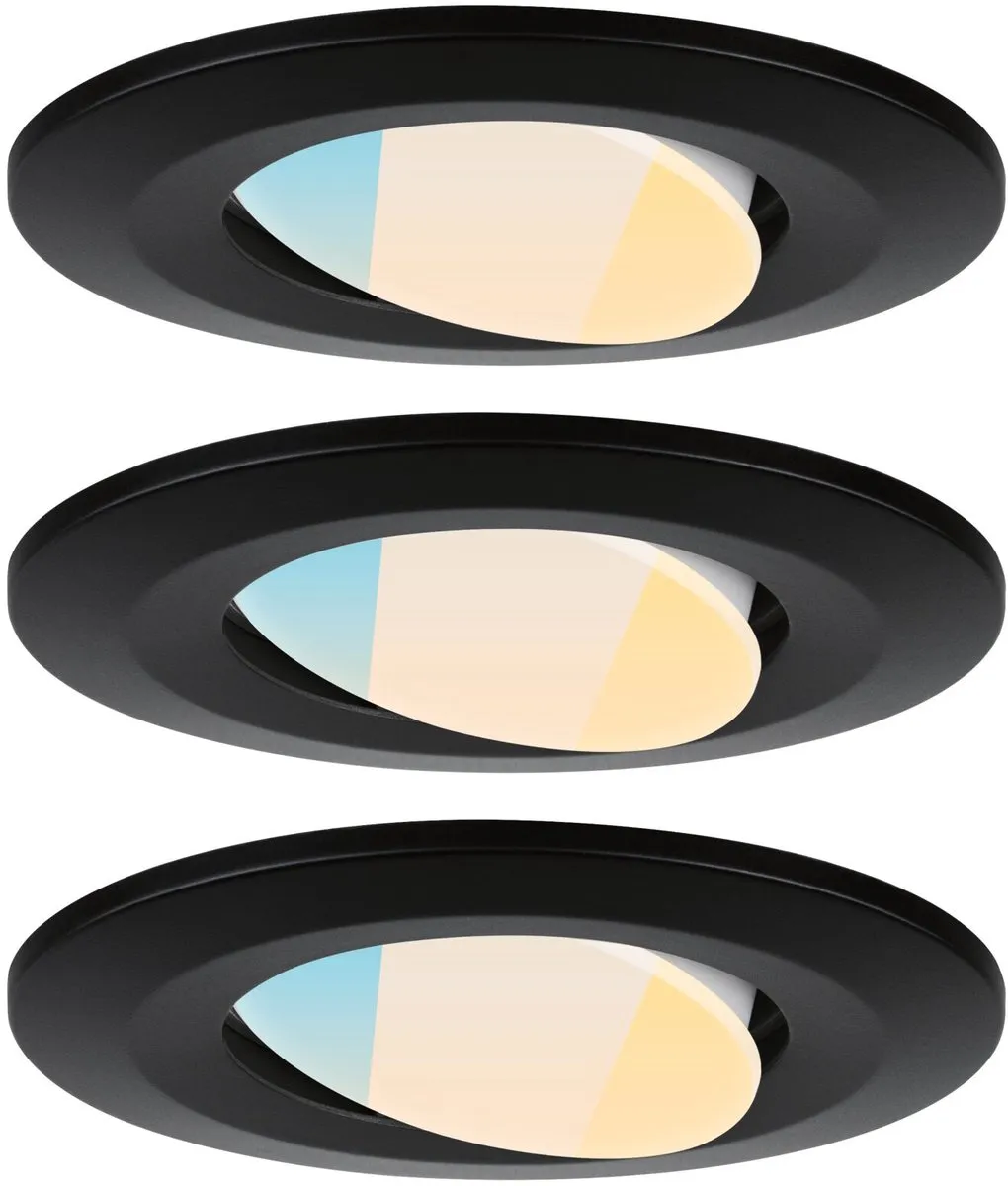 Paulmann Calla LED Inbouwspots Set - 3 Stuks - 430 lm - Zwart Mat