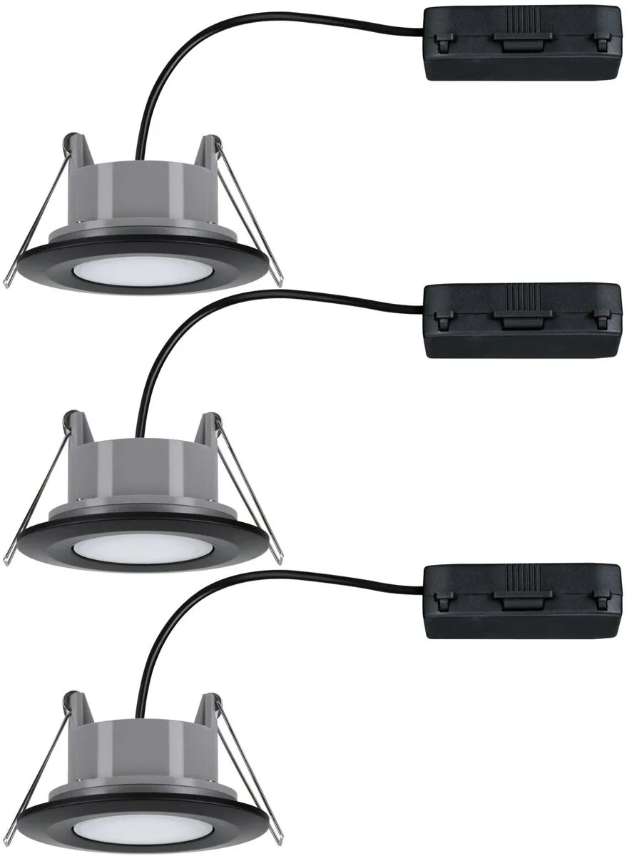 Paulmann Calla LED Inbouwspots Set - 3 Stuks - 430 lm - Zwart Mat - afbeelding 6 van 6