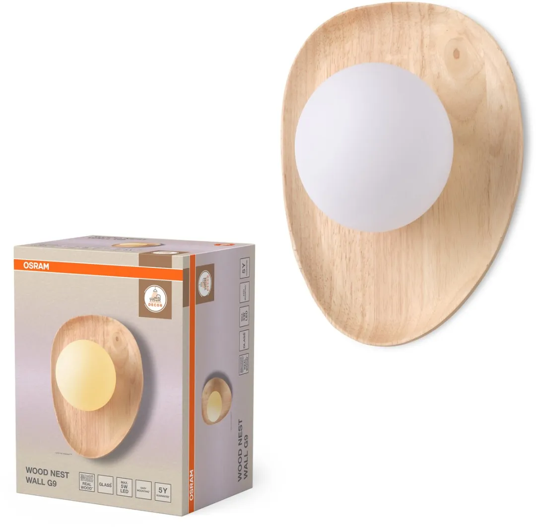 Osram Decor Houten Nest Wandlamp G9 - Bruin