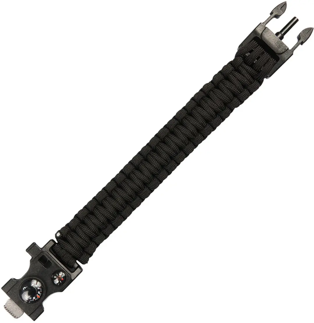 101inc Paracord survival bracelet 9inch zwart