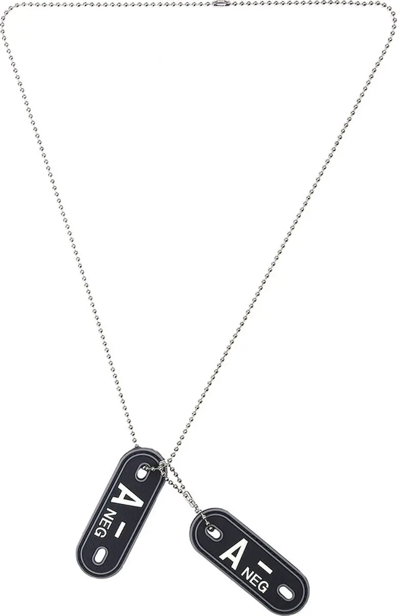 Dog tag PVC Bloedgroep A- negatief