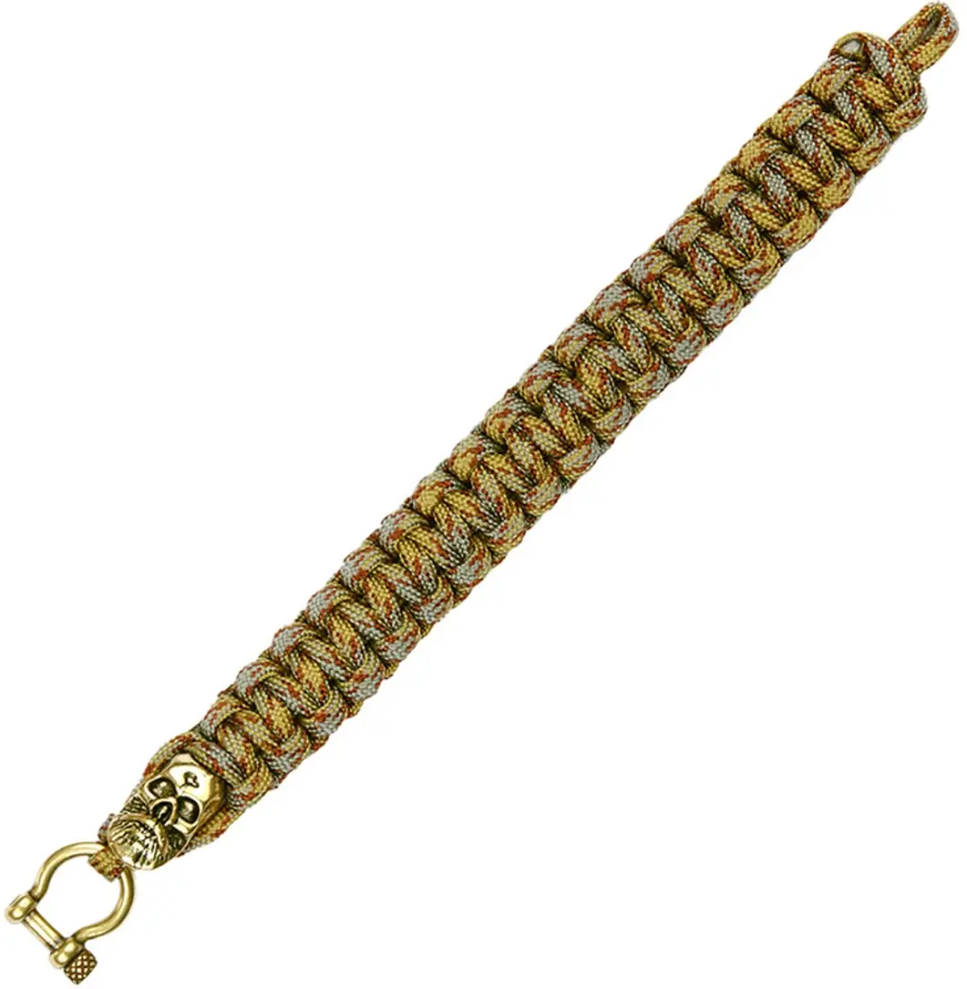 Paracord Camo Skull 8inch goud