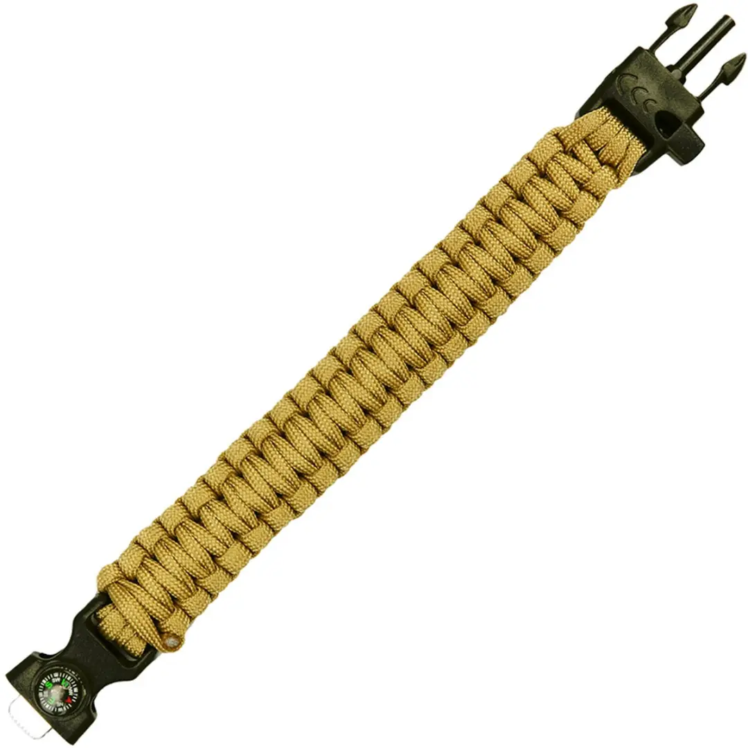 101inc Paracord survival kompas 8 inch Coyote