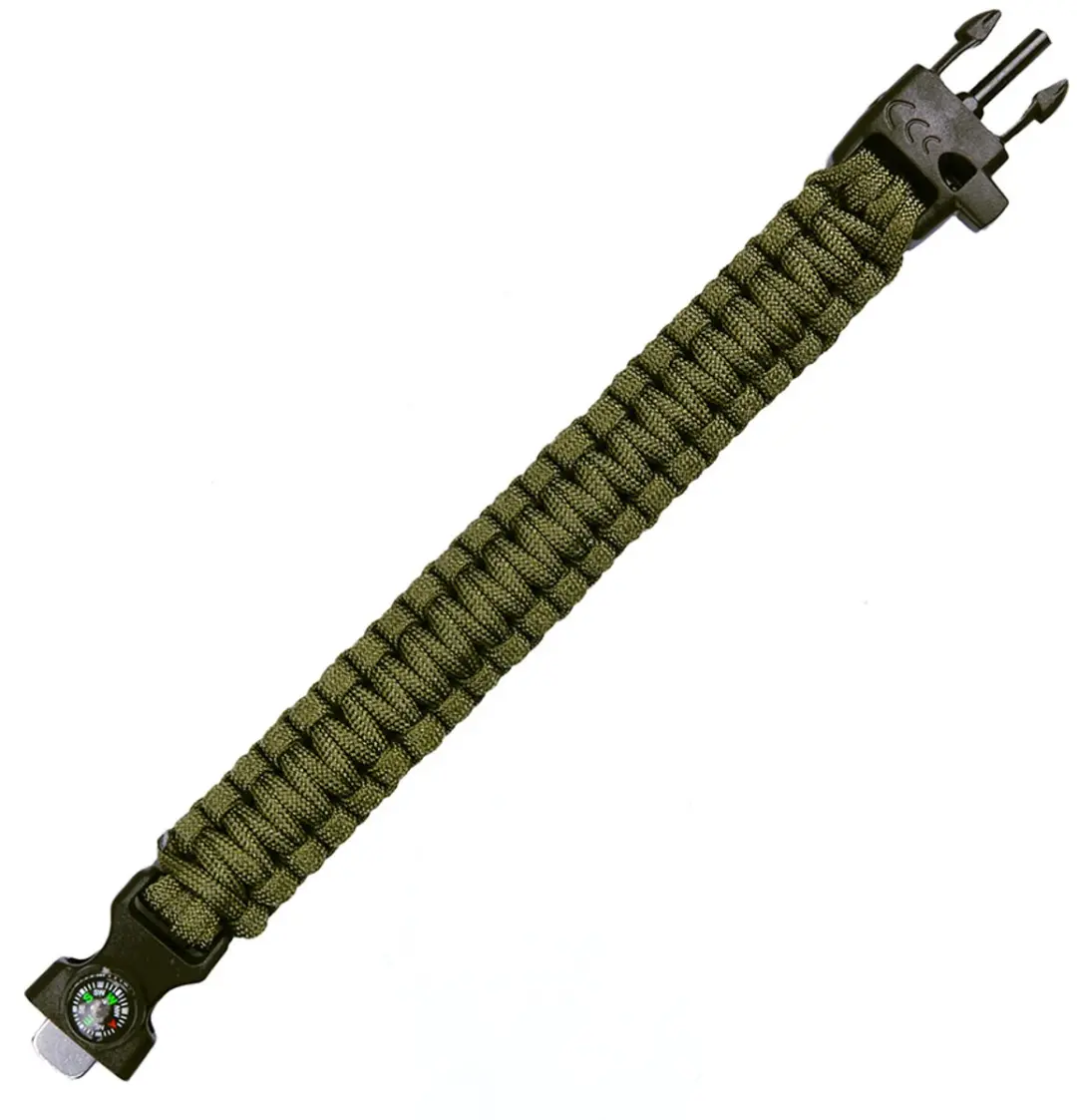 101inc Paracord survival kompas 8 inch groen