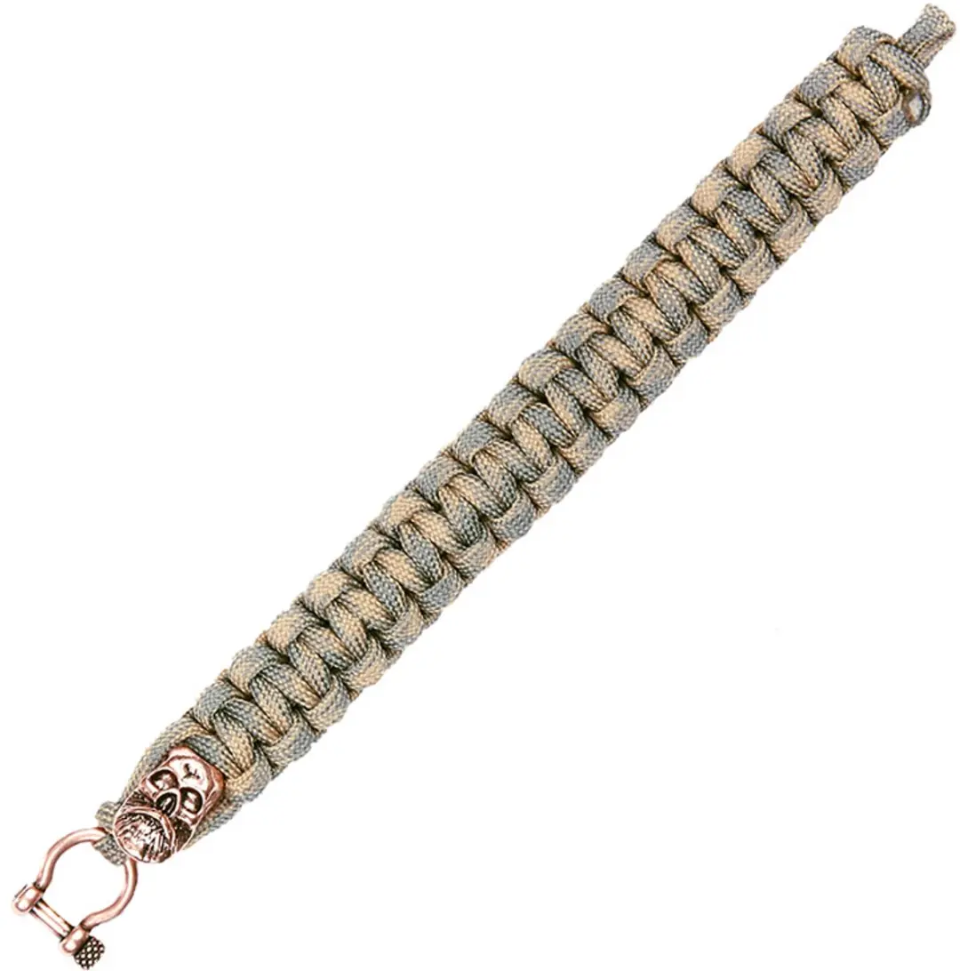 Paracord Camo Skull 8inch brons