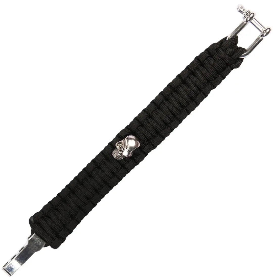 101inc Paracord Bracelet Skull 8inch zwart