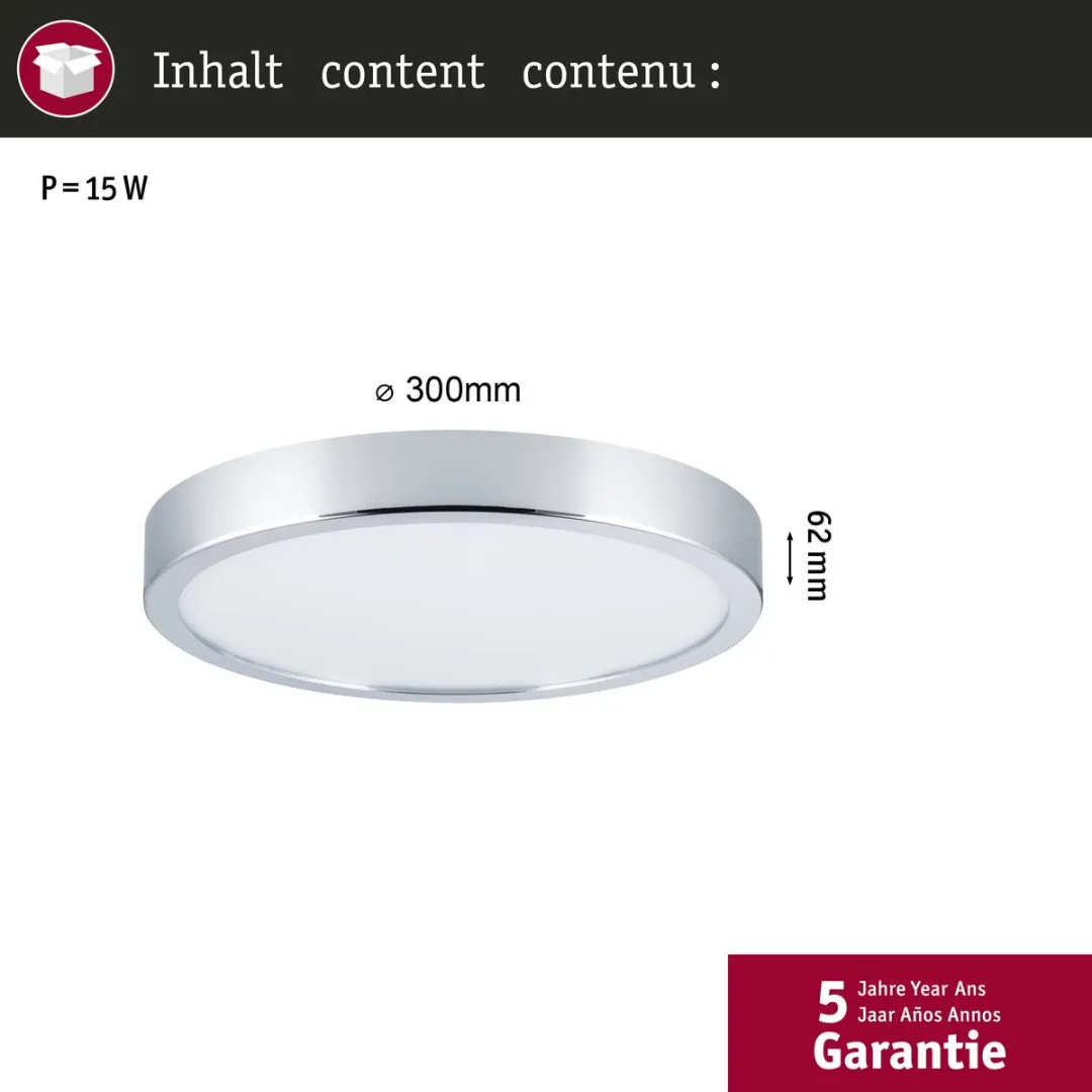 Paulmann LED-paneel Aviar IP44 24W 1800lm - Chroom - afbeelding 6 van 6