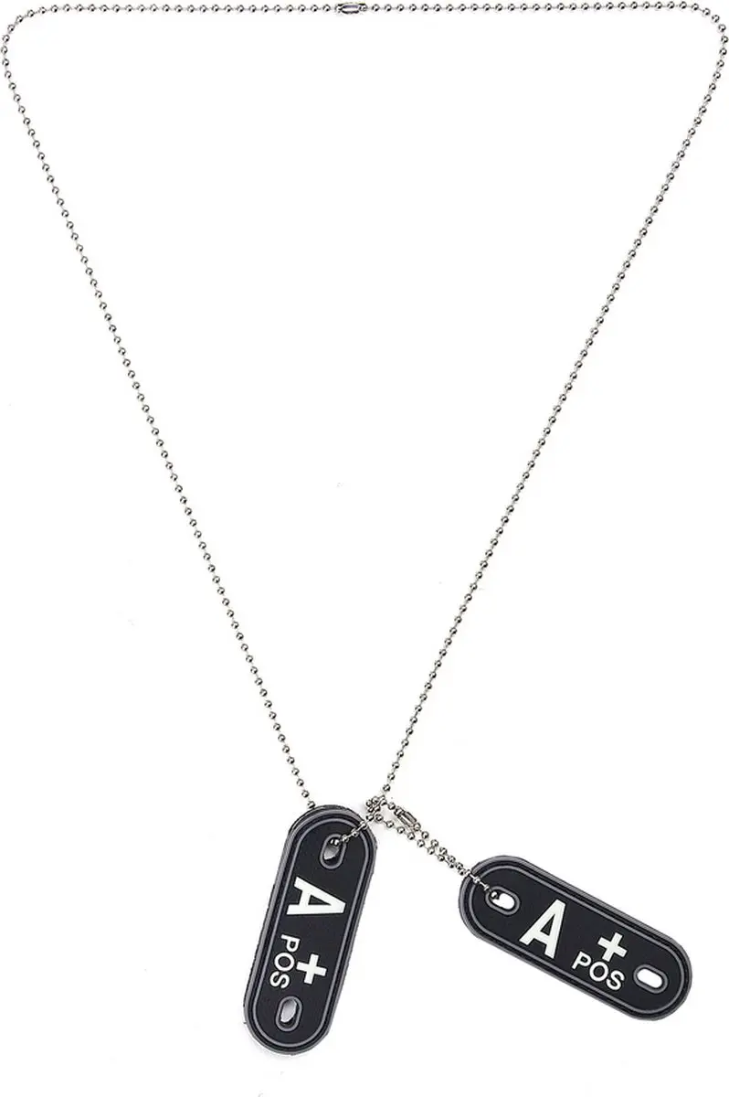 Dog tag PVC Bloedgroep A+ positief