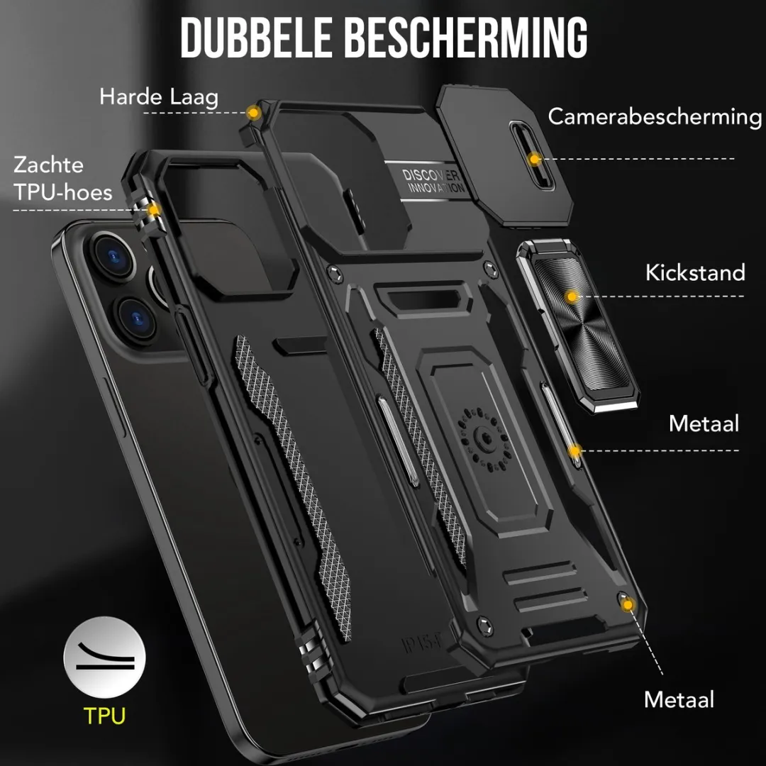 NUVEX Hoesje iPhone 15 Pro Max - Anti-Shock Hybrid Armor - Zwart - afbeelding 6 van 6