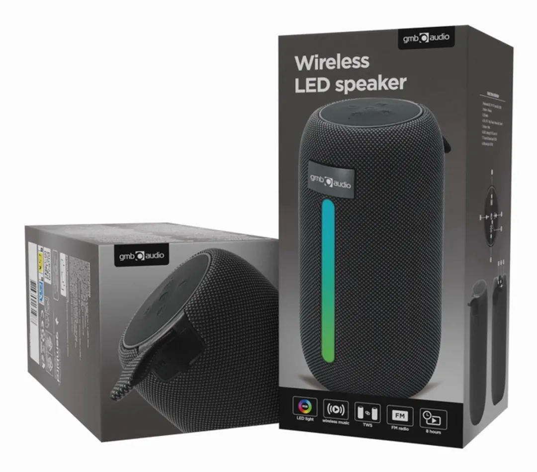 Gembird BT LED Speaker SPK-BT-LED-07 - 5W - Zwart