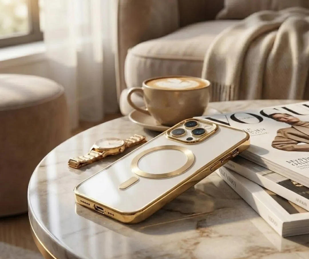 NUVEX iPhone 14 Pro Max Hoesje - Goud - MagSafe