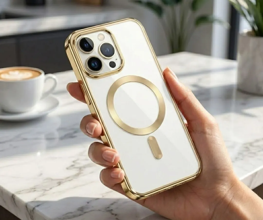 NUVEX iPhone 14 Pro Max Hoesje - Goud - MagSafe