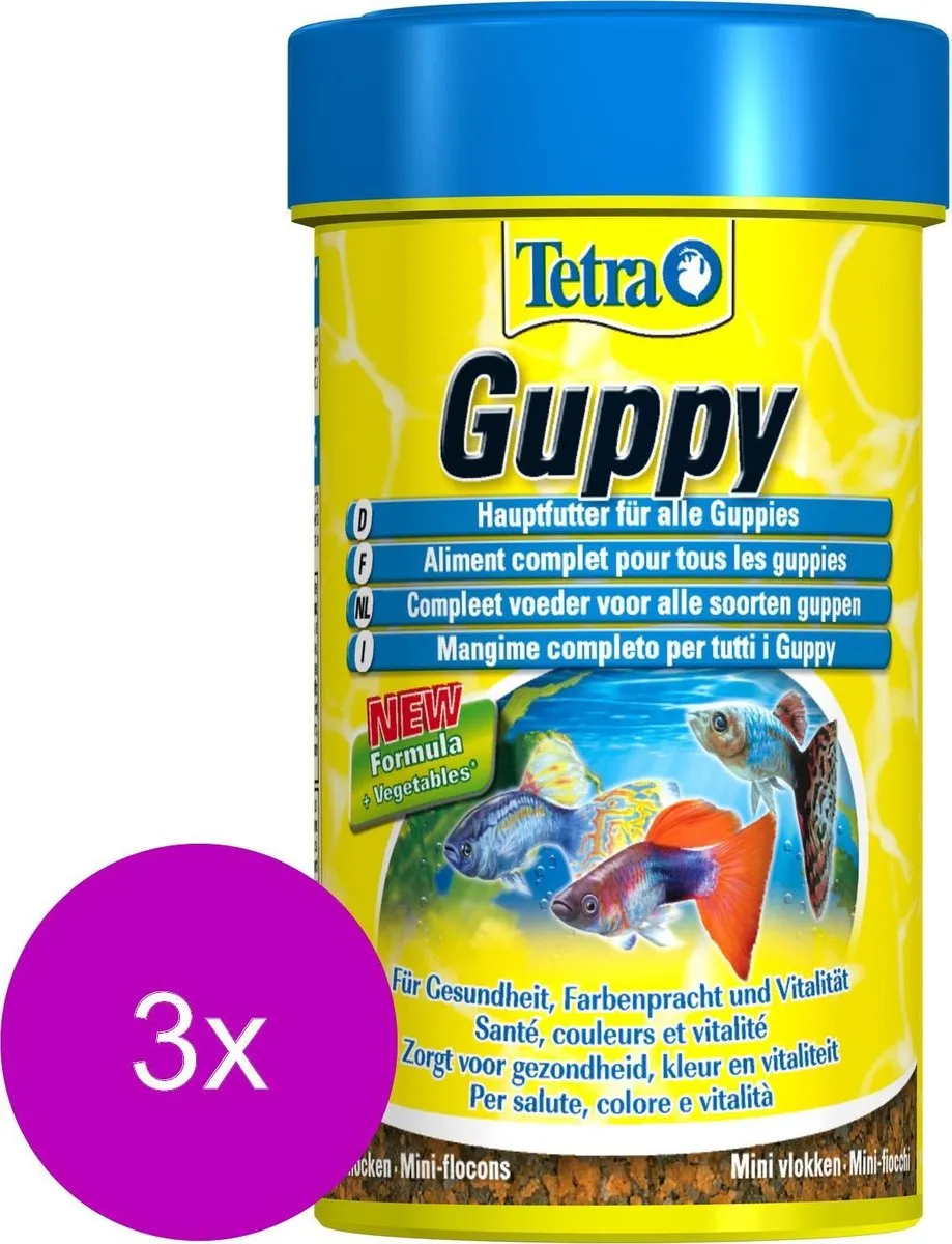 Tetra Guppy Vlokken - 3x100ml