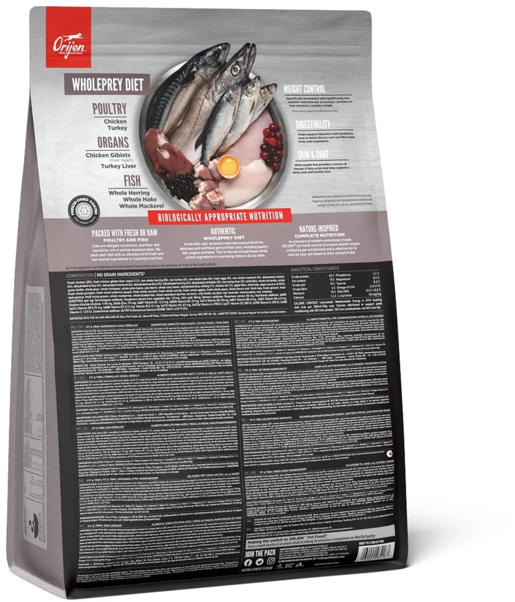 Orijen Whole Prey Fit & Trim Kattenvoer Kip & Kalkoen 1.8kg