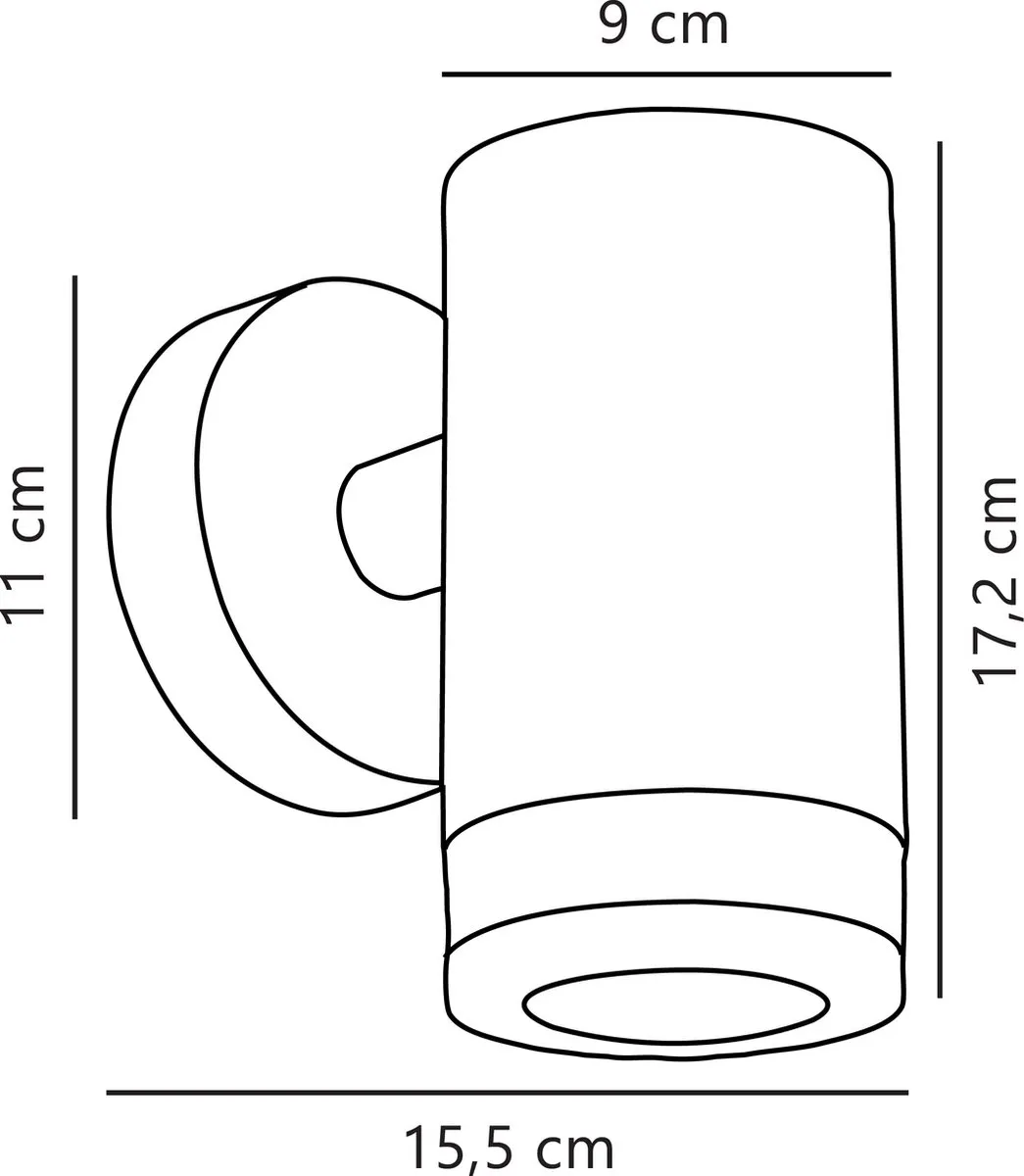 Nordlux Birk Wandlamp GU10 - Zwart