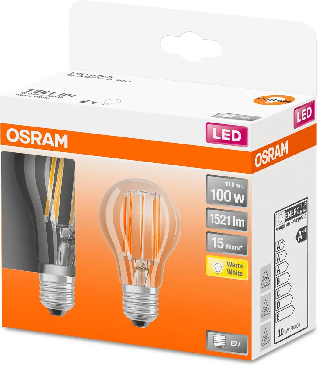 Osram 2x E27 LED 11W 2700K - 2 Stuks