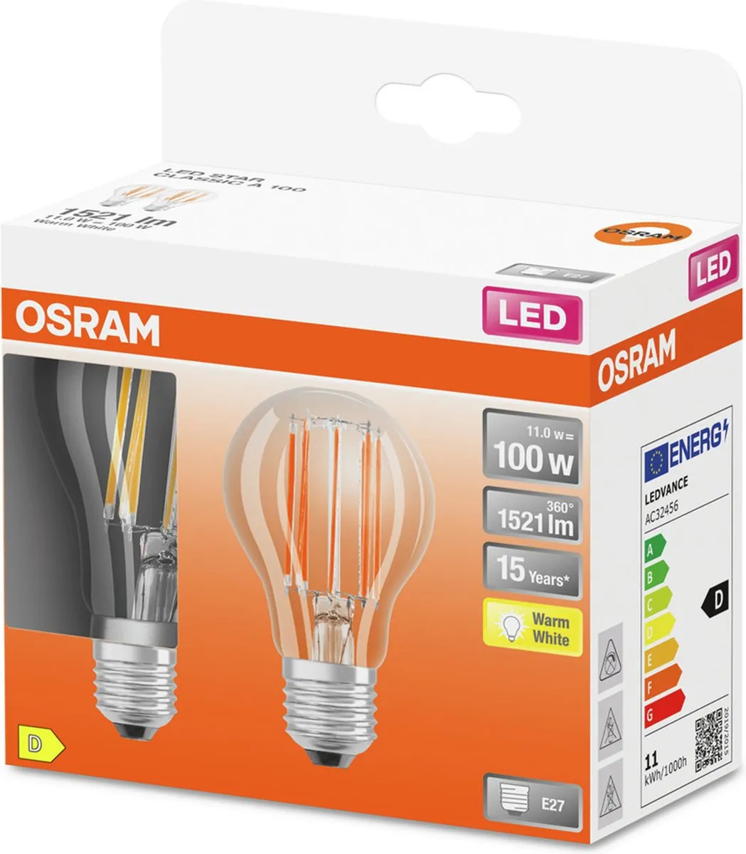 Osram 2x E27 LED 11W 2700K