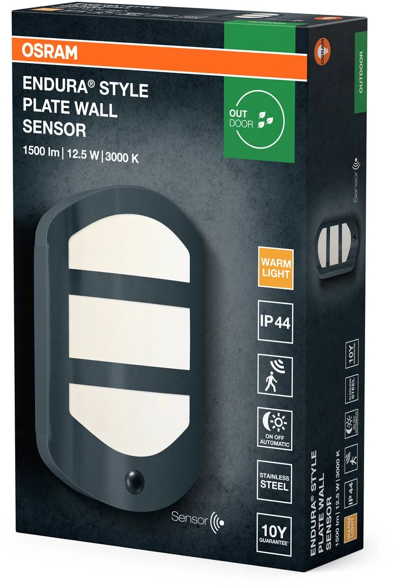 Osram Endura Style Plate Wand Sensor 12.5W - Donkergrijs - afbeelding 6 van 6