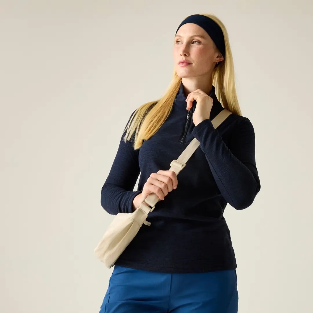 Dames Sweethart Marl Half Zip Fleece
