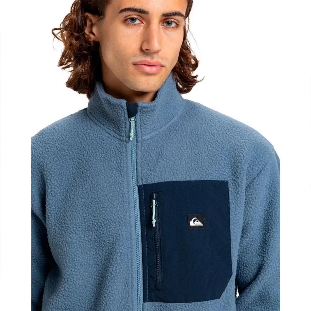 Quiksilver Clean Coast Fleece Vest Heren - China Blue - S - afbeelding 6 van 6