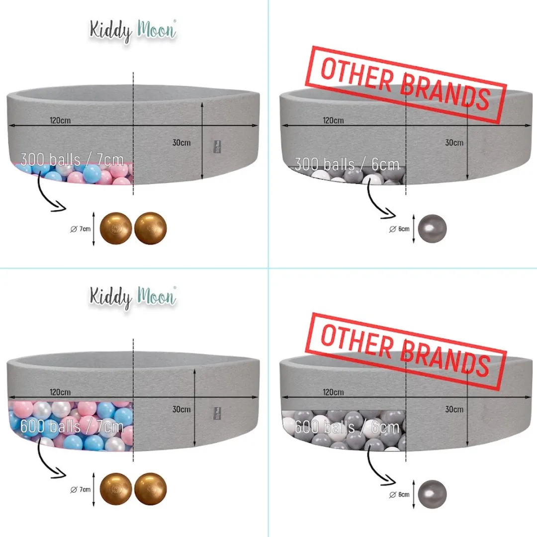 KiddyMoon Ballenbad 120x30cm - 200 Ballen ∅7cm Roze