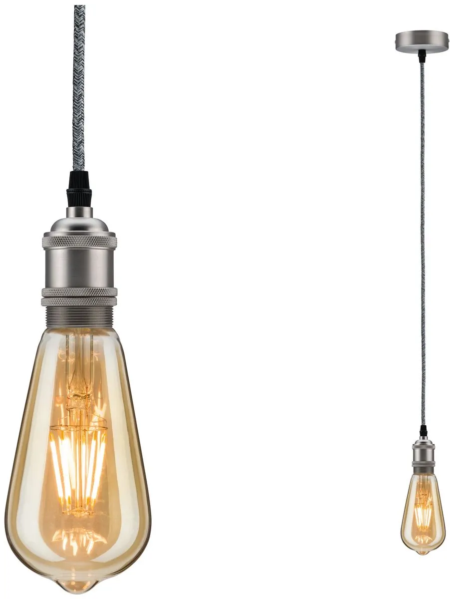 Paulmann Neordic Hanglamp Eldar E27 60W - Grijs/Nikkel