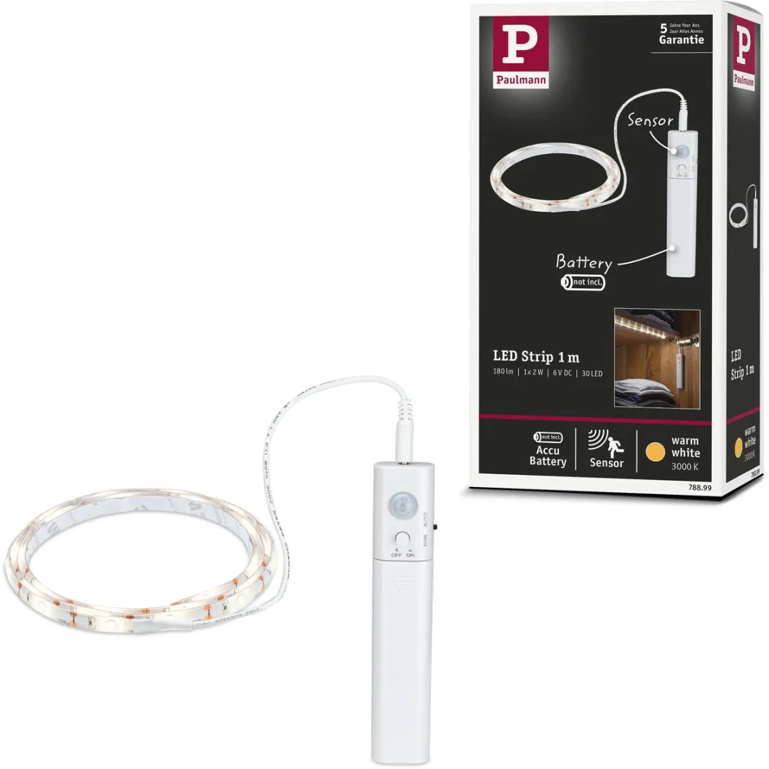 Paulmann LED Strip 1m 2W 3000K Warm Wit - 30 LEDs/m