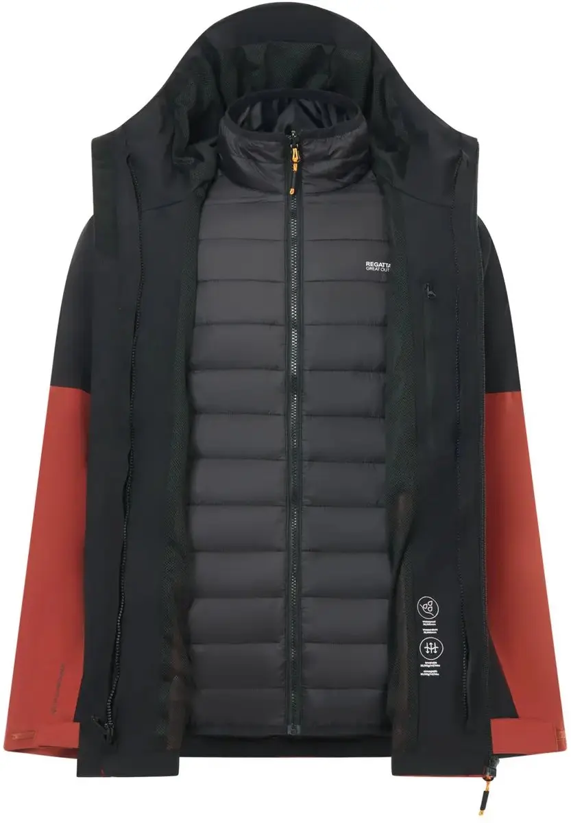 Regatta Wentwood 3in1 Jas - Burnt Henna/Black - afbeelding 3 van 6