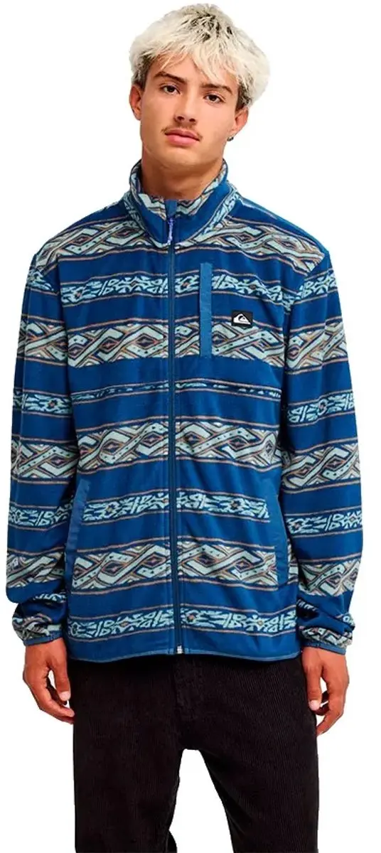 Quiksilver No Destination Fleece met Rits - Blauw