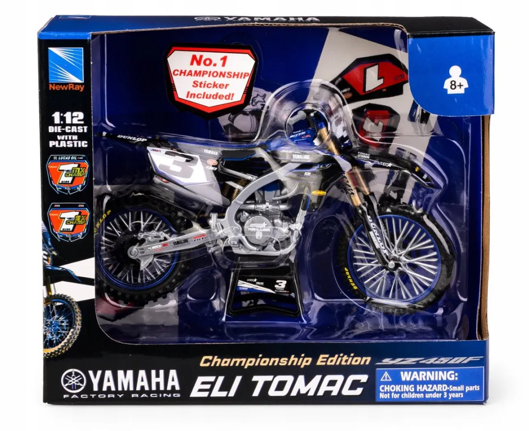 Yamaha YZ450F Eli Tomac 2022 Speelgoed - Blauw/Zwart - afbeelding 2 van 5