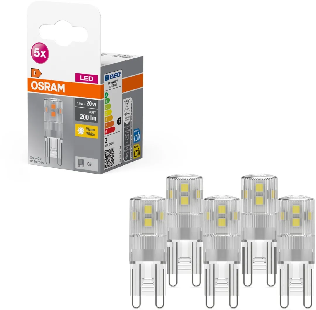 Osram LED G9 1.9W Warmwit - 5 Stuks