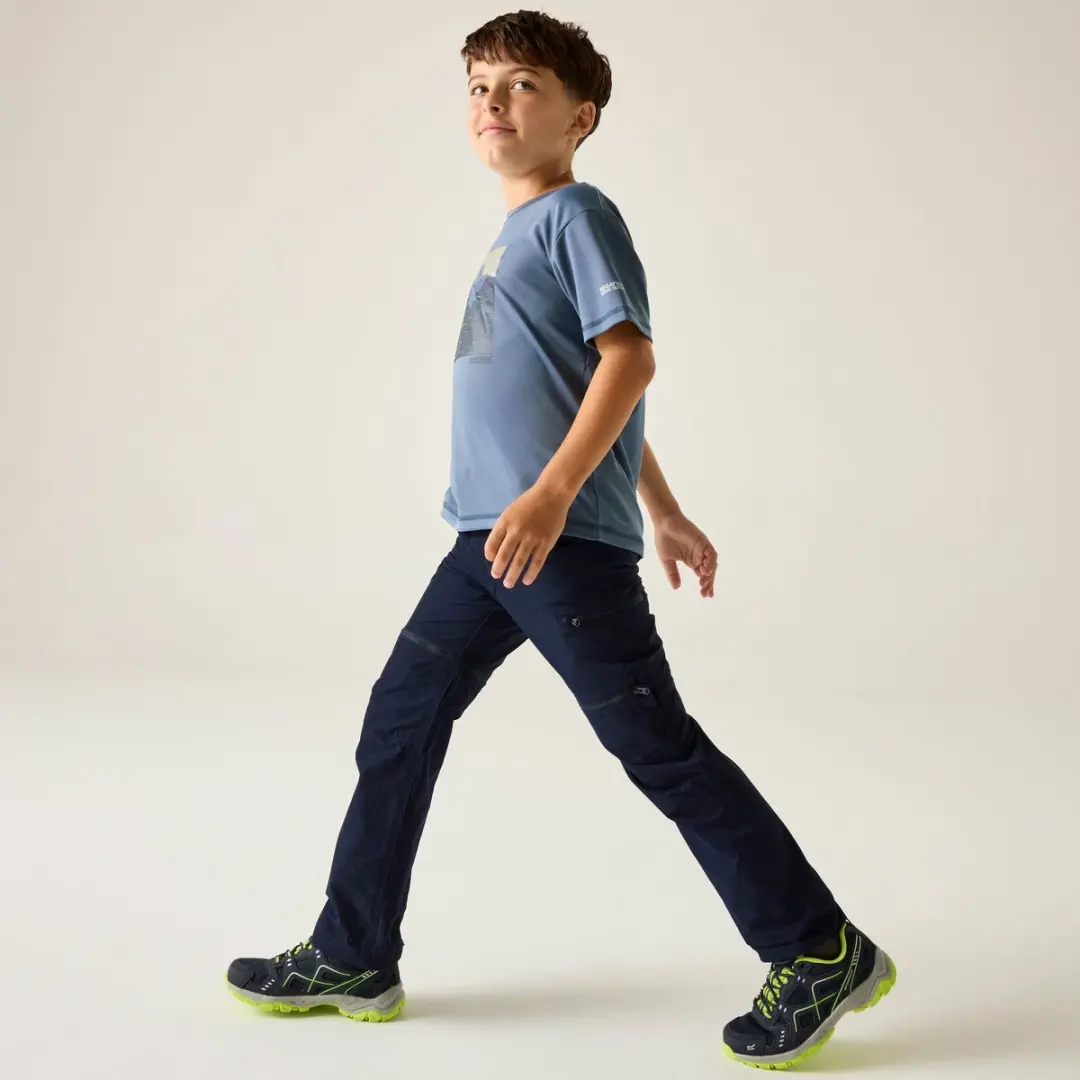Regatta Highton Kinderbroek Stretch Zip-off - Blauw - 104 - afbeelding 6 van 6