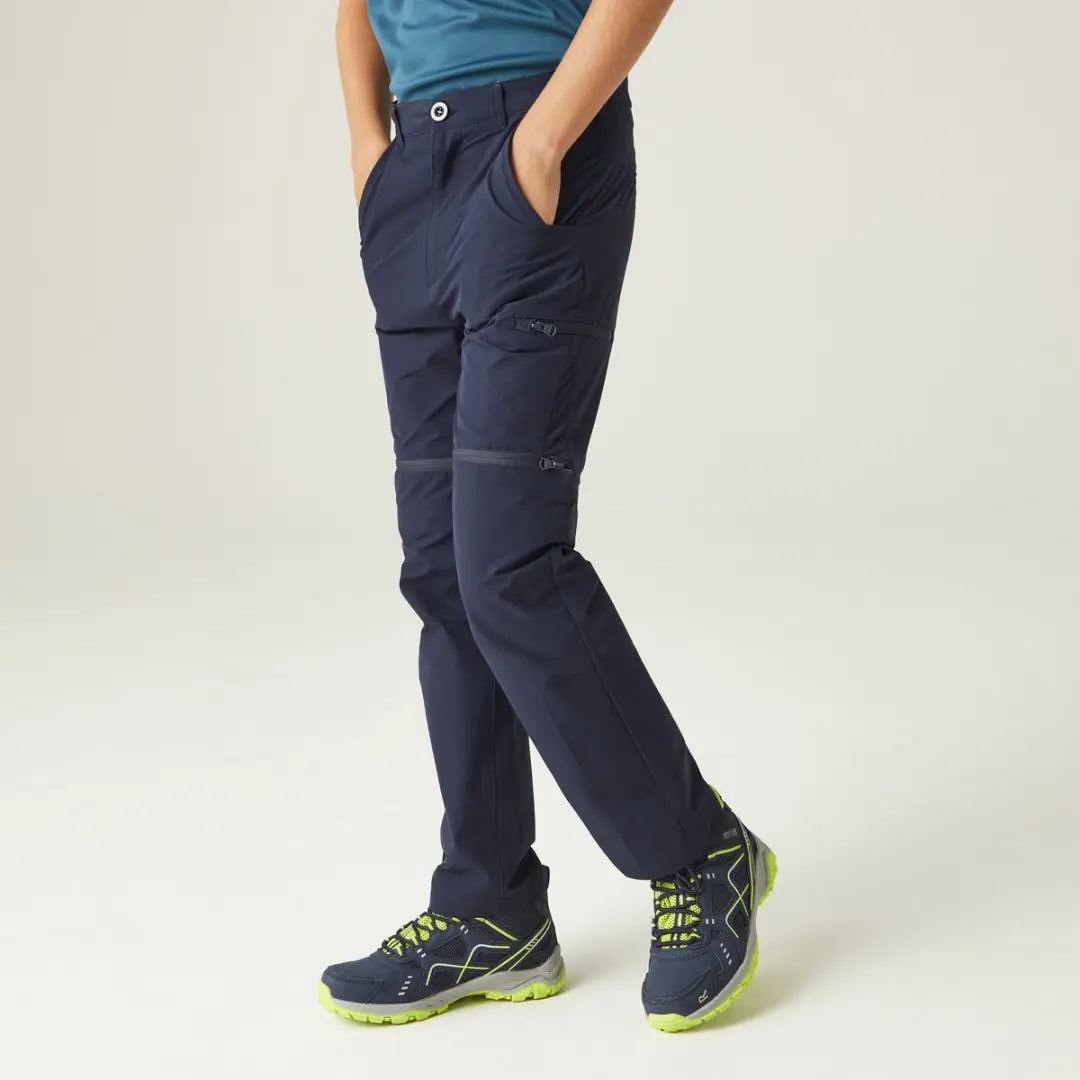 Regatta Highton Kinderbroek Stretch Zip-off - Blauw - 104