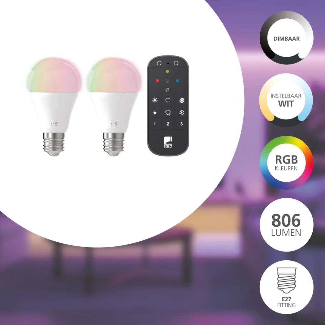 EGLO connect.z Starterspakket - 2x E27 RGB LED Lampen - Zigbee