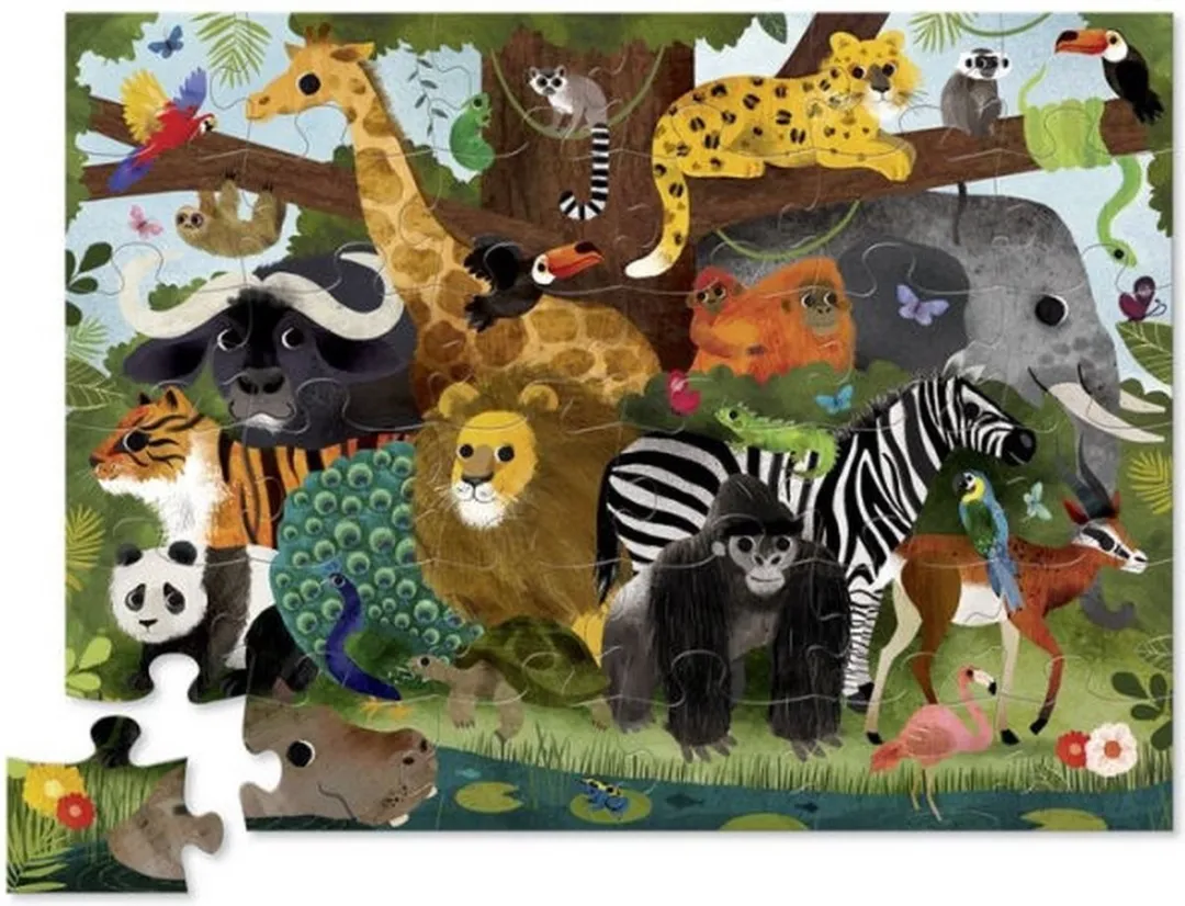 Crocodile Creek Jungle Friends Vloerpuzzel 36 Stuks - CC40763