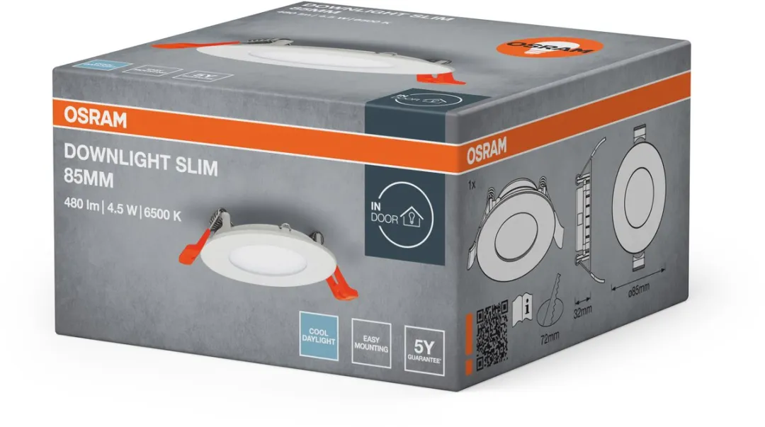 Osram Downlight Slim 85mm LED 4,5W 6500K Koelwit