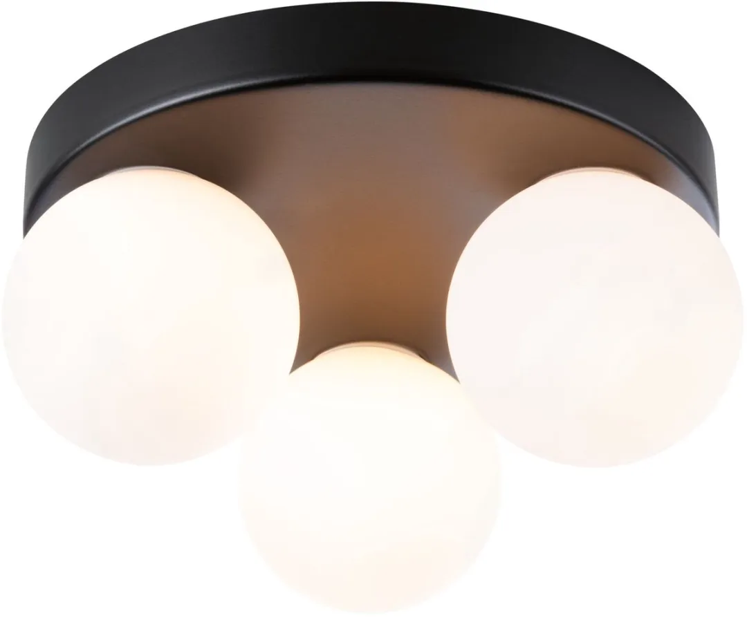 Paulmann Selection Bathroom Plafondlamp Gove IP44 - 3x20W - Zwart mat