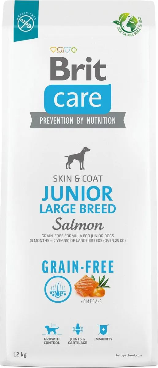 Brit Care Dog Grain-Free Junior Large Zalm 12kg