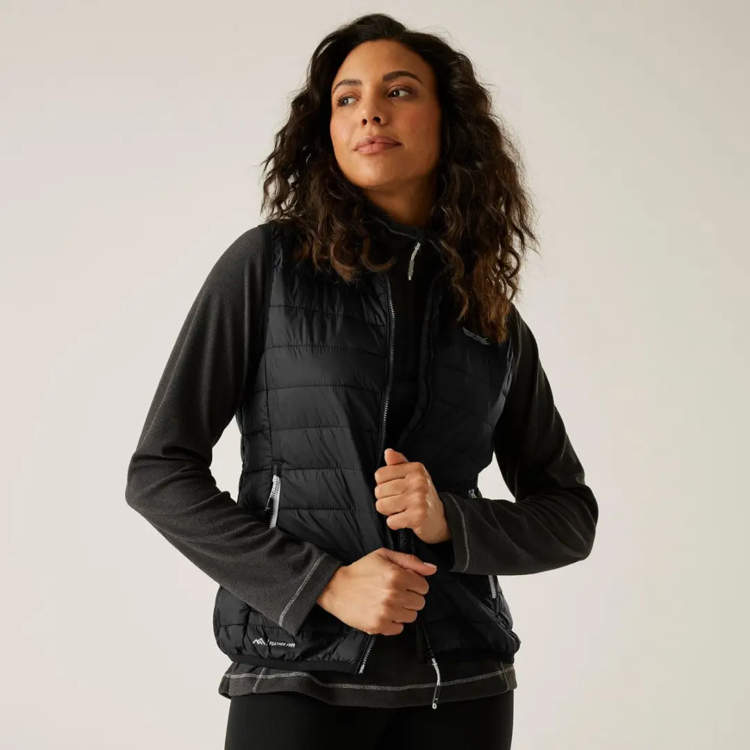 Regatta Hillpack II Mouwloos Damesjack - Zwart/Wit - afbeelding 2 van 6