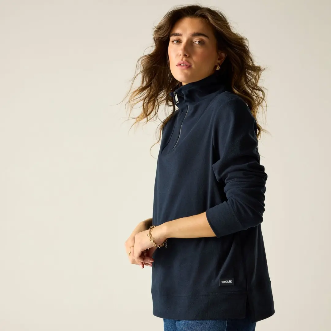 Regatta Demmi Fleecetrui met Halve Rits Dames - Blauw - afbeelding 4 van 6