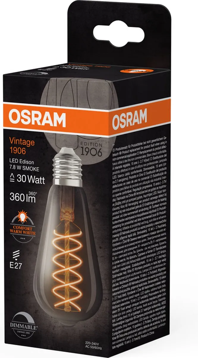 Osram Dimbare LED Vintage Edition E27 ST64 7.8W - 1800K - Helder glas