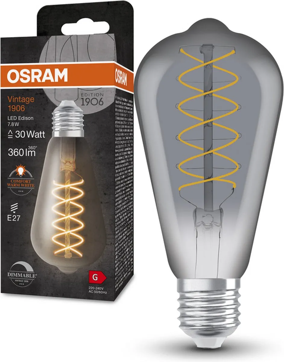 Osram Dimbare LED Vintage Edition E27 ST64 7.8W - 1800K - Helder glas
