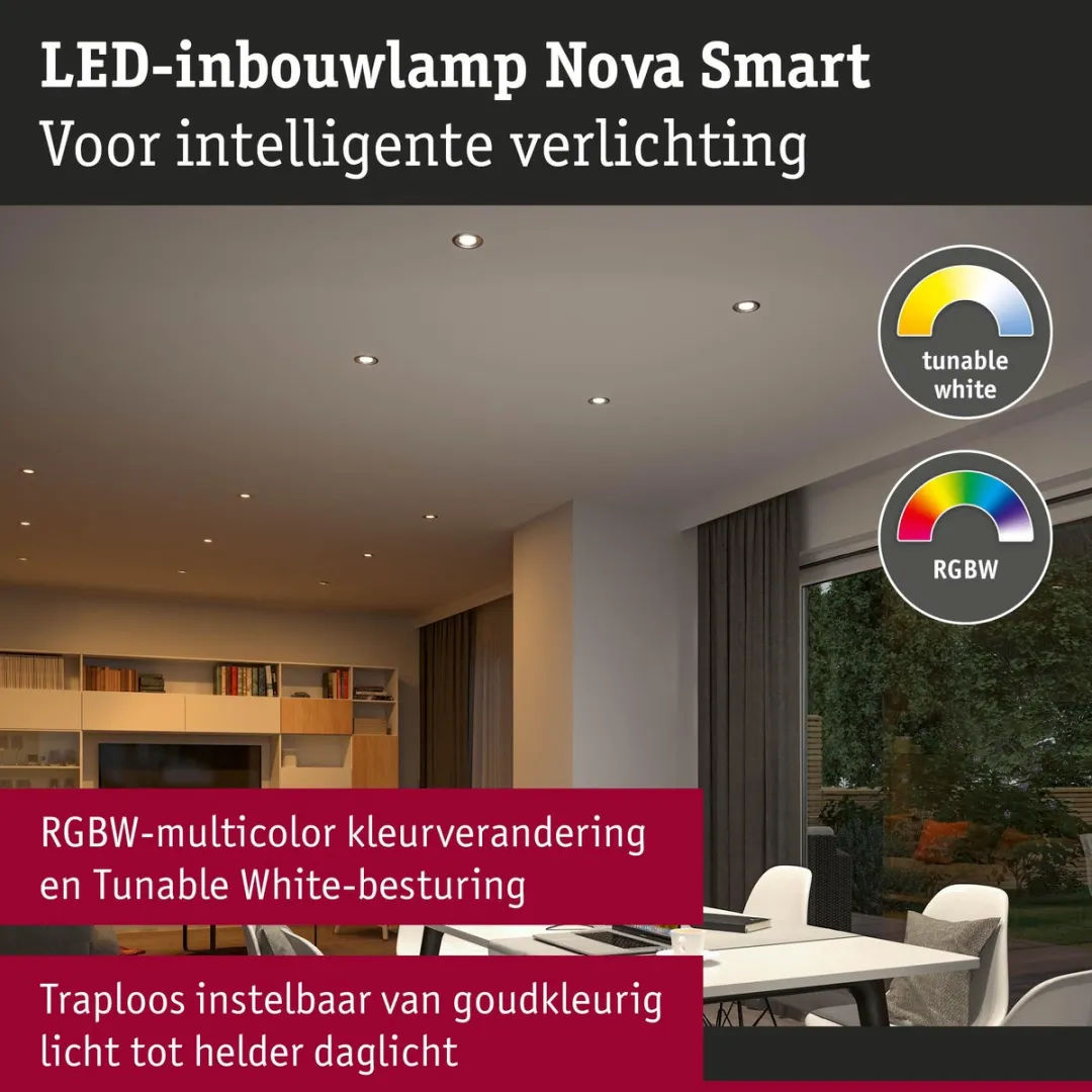 Paulmann Nova Coin LED Inbouwlamp 84mm RGBW+ 3x6W 50° - Aluminium