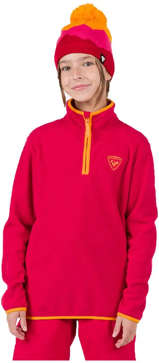 Rossignol Strawpile Fleece Met Halve Rits Rood 12 Years Meisje