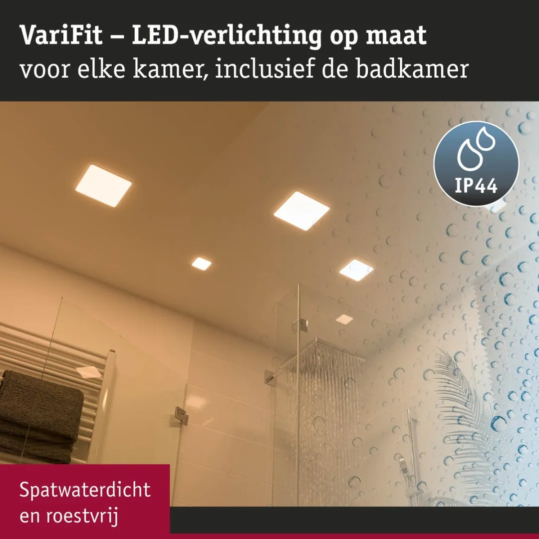 Paulmann VariFit Veluna LED-inbouwpaneel 4,5W 360lm 3000K - 75x75mm - IP44
