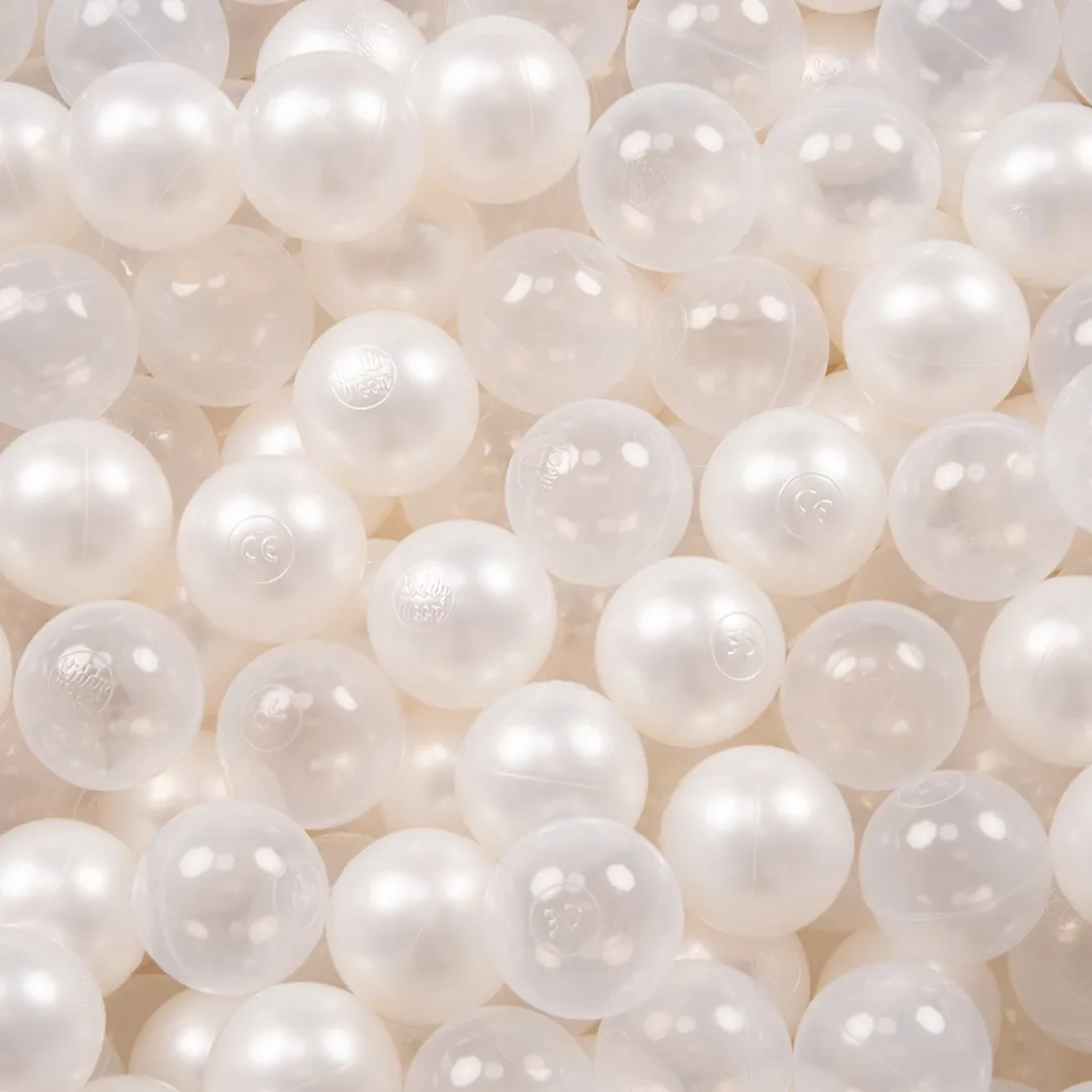 KiddyMoon Ballenbakballen Ø7cm - 50 Stuks - Parel/Transparant