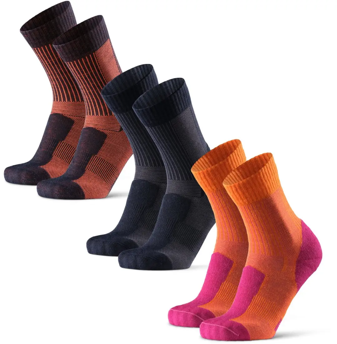 DANISH ENDURANCE Wandelsokken - Lichte Merino Wol Sokken met Blaarbescherming - Unisex - 3 Paar - Maat 43-47