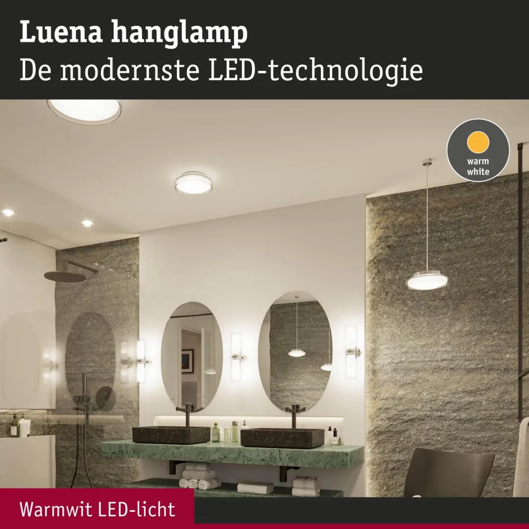 Paulmann Selection Luena LED Hanglamp IP44 11,5W - Glas/Chroom